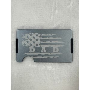 MINIMALIST RFID BLOCKING MATTE GREY DAD FLAG WALLET